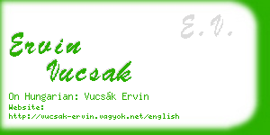 ervin vucsak business card